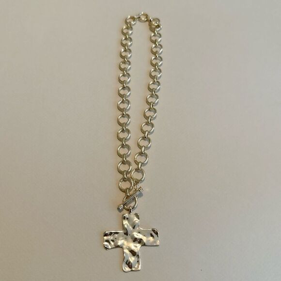Gold Cross Pendant Necklace - Picture 2 of 4